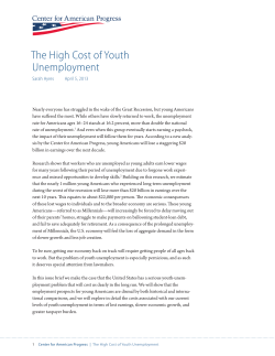 The High Cost of Youth Unemployment