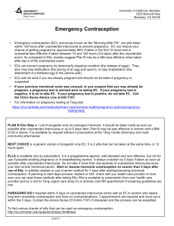 Emergency Contraception - Tang Center