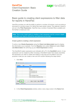HandiTax Client Expression: Basic Creation Guide Basic