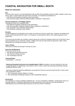 Coastal Navigation for Small Boats