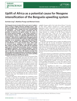 Uplift of Africa as a potential cause for Neogene intensification of the