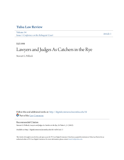 Lawyers and Judges As Catchers in the Rye