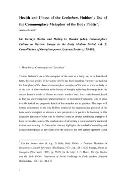 Health and Illness of the Leviathan. Hobbes`s Use of the