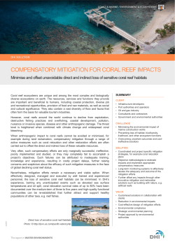 Compensatory mitigation for coral reef impacts