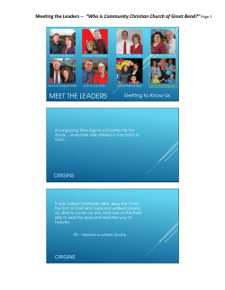 meet the leaders - Community Christian Church