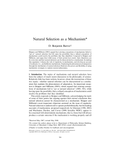 Natural Selection as a Mechanism