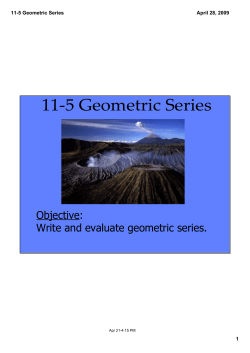 11-5 Geometric Series