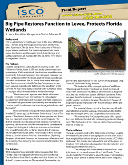 Big Pipe Restores Function to Levee, Protects Florida Wetlands