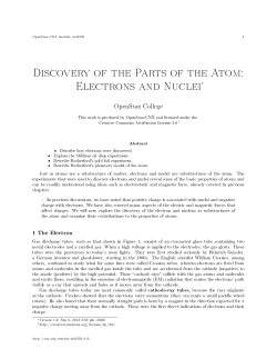 Discovery of the Parts of the Atom: Electrons and