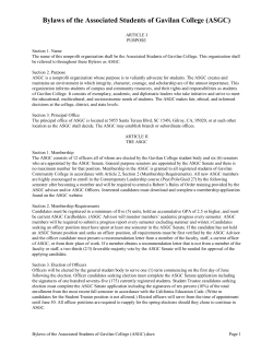 Bylaws of the Associated Students of Gavilan College (ASGC)