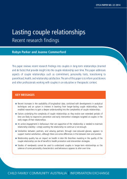 Lasting couple relationships - Australian Institute of Family Studies