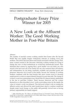 A New Look at the Affluent Worker: The Good Working Mother in