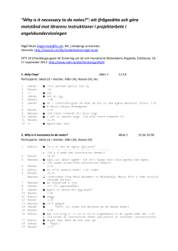 “Why is it necessary to do notes?”: att ifrågasätta och göra