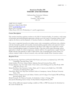 Theory and Methods - American Studies
