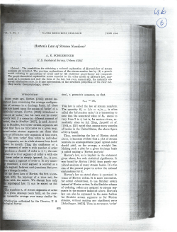 Horton s Law of Stream Numbers1