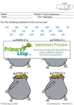 Multiples 3 - Primary Leap Worksheets.