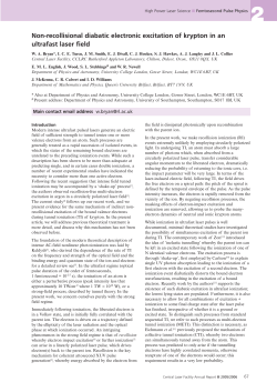 Non-recollisional diabatic electronic excitation of krypton in an