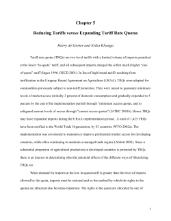 Chapter 5 Reducing Tariffs versus Expanding Tariff Rate Quotas