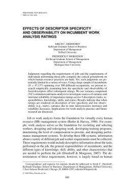 effects of descriptor specificity and observability on incumbent work