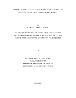 CONFLICT IN PRIMARY SCHOOL AND ITS EFFECTS ON