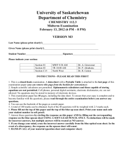 Midterm - Dr. K. Brown - University of Saskatchewan