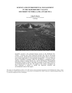 the article on environmental management in the Dry Valleys