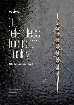 The 2016 KPMG International Transparency Report