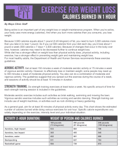 Exercise for Weight Loss: Calories Burned in 1 Hour