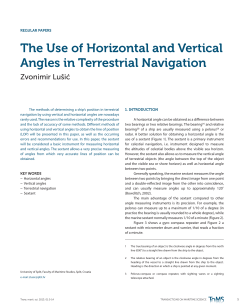 The Use of Horizontal and Vertical Angles in Terrestrial Navigation