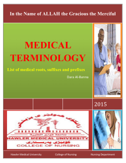 medical terminology - HMU College of Nursing
