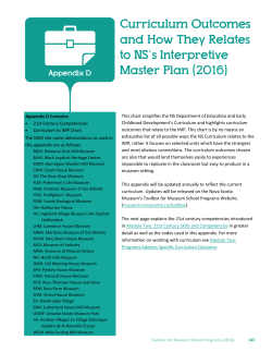 Curriculum Outcomes and How They Relates to NS`s Interpretive