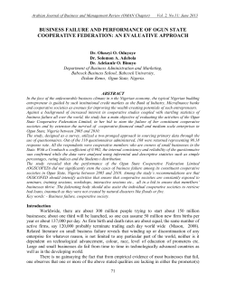 business failure and performance of ogun state cooperative