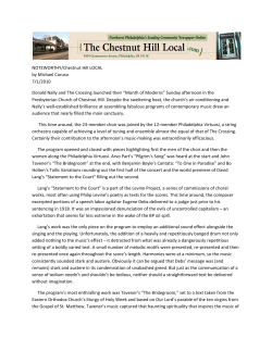 NOTEWORTHY/Chestnut Hill LOCAL by Michael Caruso 7/1/2010