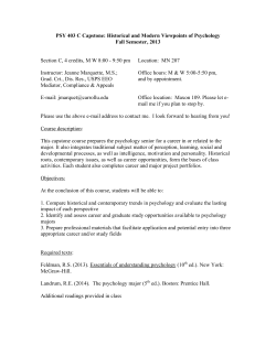 PSY 403 C Capstone: Historical and Modern