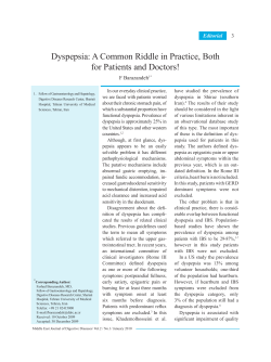 Dyspepsia - Middle East Journal of Digestive Diseases