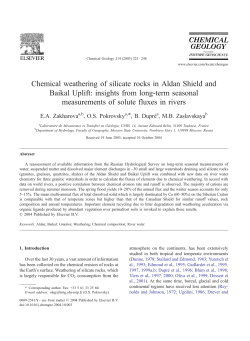 Chemical weathering of silicate rocks in Aldan Shield and Baikal