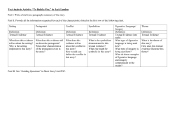 Text Analysis Activity: &ldquo;To Build a Fire,&rdquo; by Jack London Part I: Write