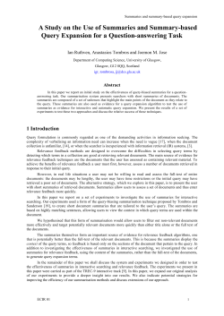 A Study on the Use of Summaries and Summary