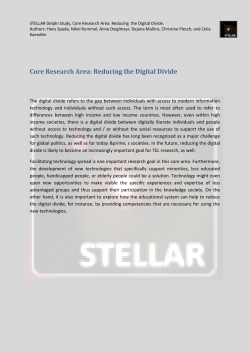 Core Research Area: Reducing the Digital Divide