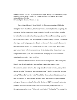 Expressive use of form, melody and harmony in Fanny