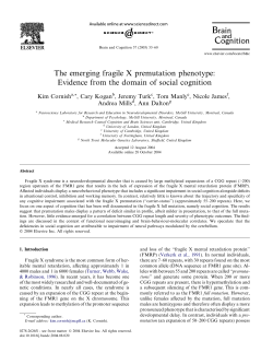 The emerging fragile X premutation phenotype: Evidence from the