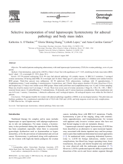 Selective incorporation of total laparoscopic