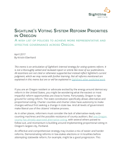 sightline`s voting system reform priorities in oregon
