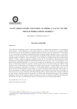 tacit versus overt collusion : is there a &mdash;yalta&ldquo; on