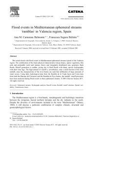 Flood events in Mediterranean ephemeral streams ž / ramblas in