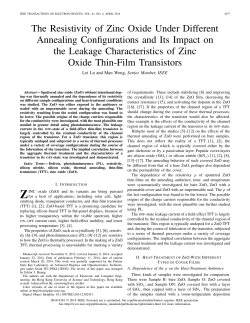 The Resistivity of Zinc Oxide Under Different Annealing
