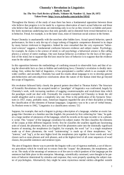 Chomsky`s Revolution in Linguistics