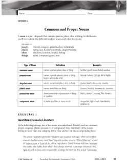Common and Proper Nouns