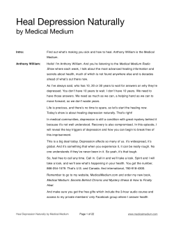 Heal Depression Naturally