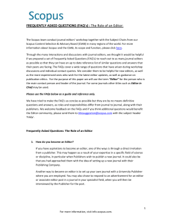 FREQUENTLY ASKED QUESTIONS (FAQ`s) : The Role of
